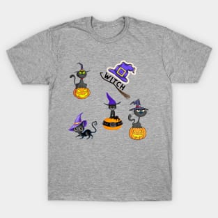 Halloween Stickers pack - witches - 5 stickers T-Shirt